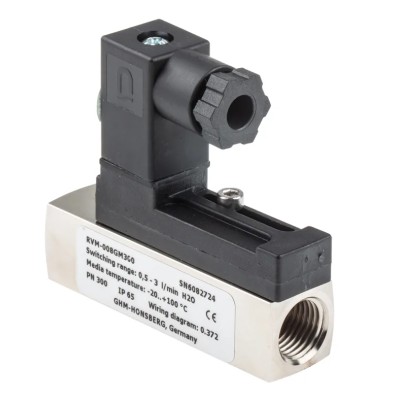 RS PRO Flow Switch 0.5L/min to 3L/min, 1/4 in, Brass Body, Max Operating Temp 120°C 510-0571