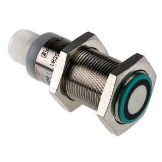 Pepperl + Fuchs Threaded Barrel Ultrasonic Proximity Sensor M18 x 1 300 mm 20mA 4 to 20 mA 30V UB300-18GM40-I-V1