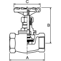 Pegler Yorkshire Bronze Globe Valve 1.5 in, 32 Bar, Cast Iron Handle 110011