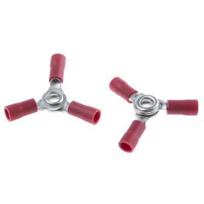 RS PRO Insulated Ring Terminal, 4 mm Stud Size, 22 AWG 16 AWG Wire Size, Red 510-4955