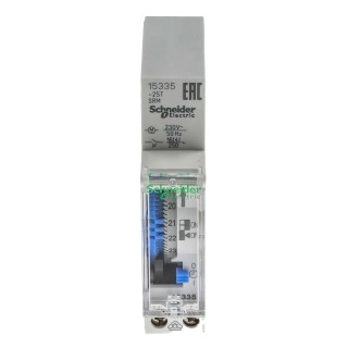 Schneider Electric Analogue Acti9 DIN Rail Time Switch 230V AC 1 Channel SPNO 15min Segment Length 10 Year Battery Life