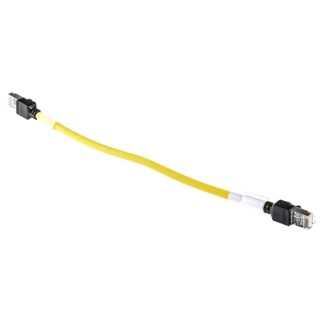 Omron XS6 Cat6a Shielded Screened Low Smoke Zero Halogen Ethernet Cable 8 Core Yellow 300mm 