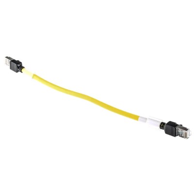 Omron XS6 Cat6a Shielded Screened Low Smoke Zero Halogen Ethernet Cable 8 Core Yellow 300mm 