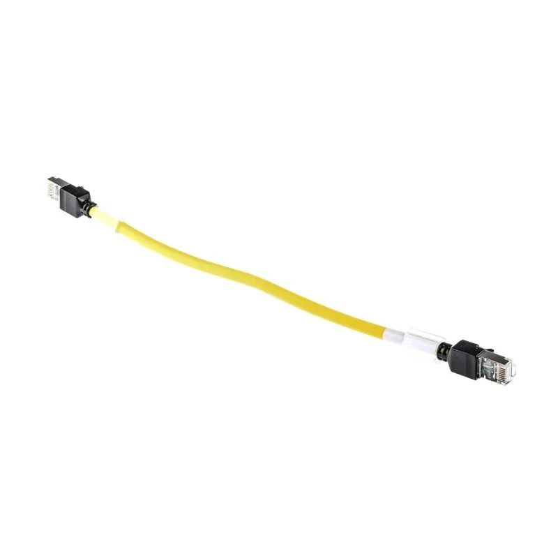 Omron XS6 Cat6a Shielded Screened Low Smoke Zero Halogen Ethernet Cable 8 Core Yellow 300mm 