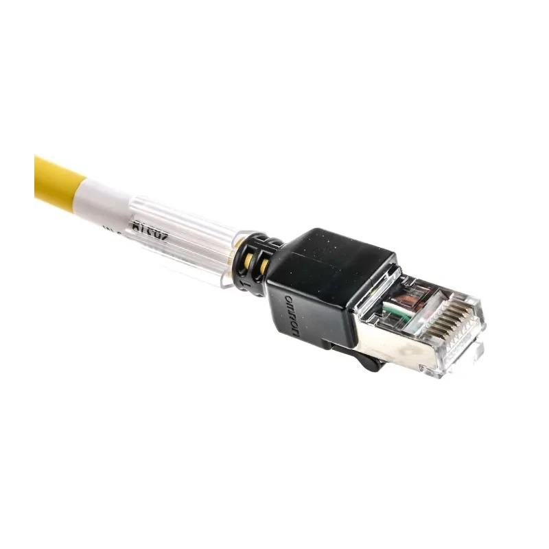 Omron XS6 Cat6a Shielded Screened Low Smoke Zero Halogen Ethernet Cable 8 Core Yellow 300mm 