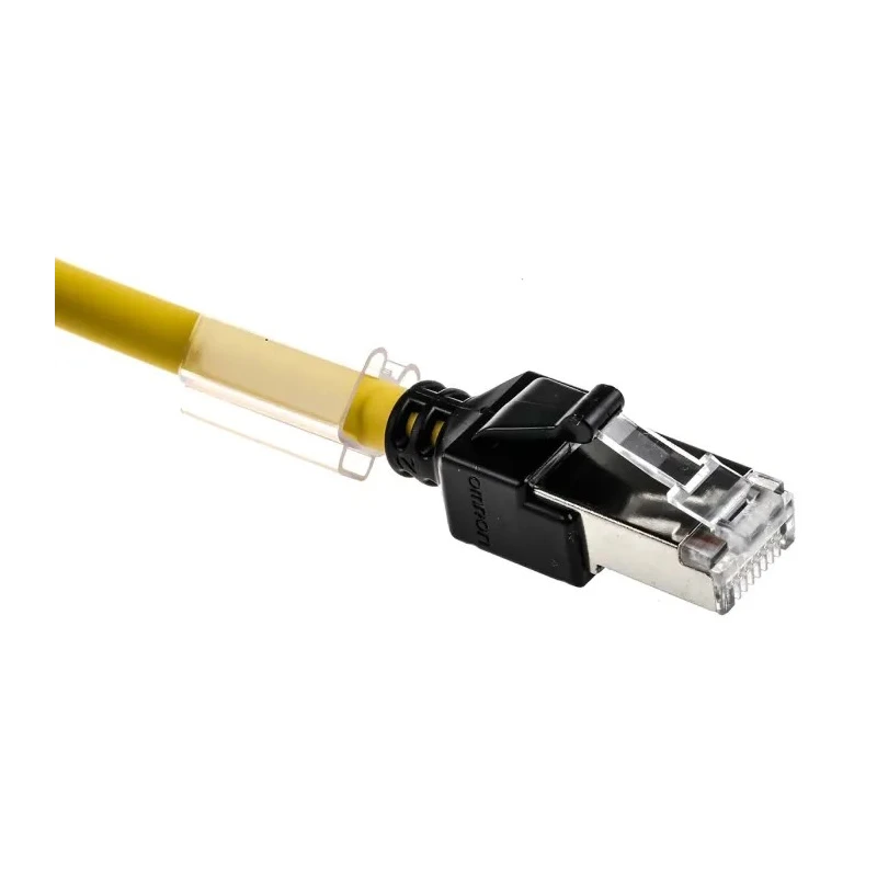 Omron XS6 Cat6a Shielded Screened Low Smoke Zero Halogen Ethernet Cable 8 Core Yellow 300mm 