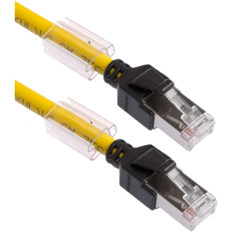 Omron XS6 Cat6a Shielded Screened Low Smoke Zero Halogen Ethernet Cable Yellow 200 mm 