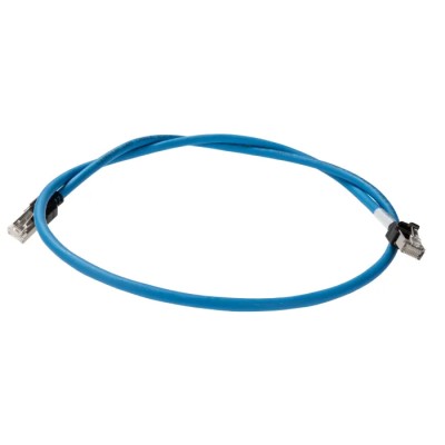 Omron Cat6 Shielded Screened Low Smoke Zero Halogen Ethernet Cable 8 Core Blue 1 m 