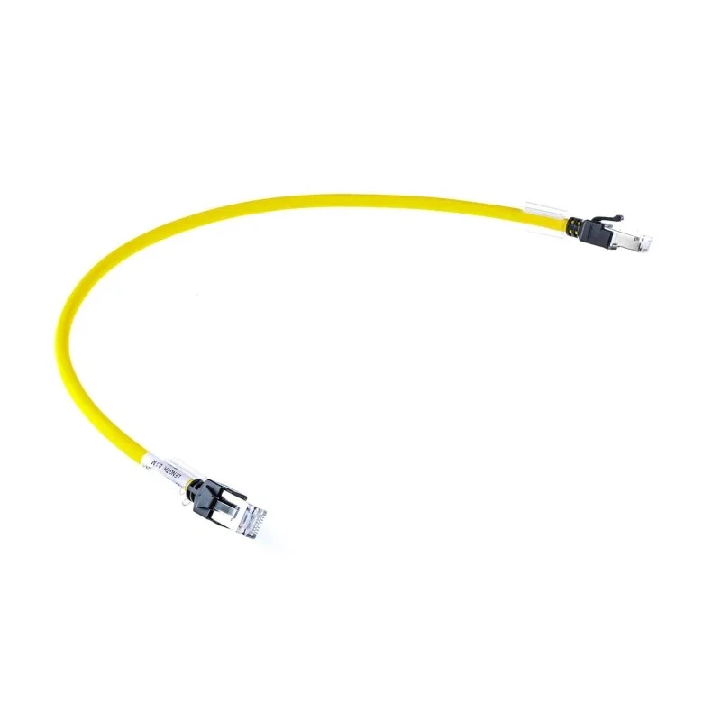 Omron XS6 Cat6a Shielded Screened Ethernet Cable 8 Core, Low Smoke Zero Halogen, Yellow, 0.5 m 