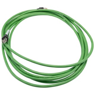 Omron XS6 Cat5 Shielded Screened Ethernet Patch Cable, Polyurethane Jacket, Green, 5 m 