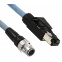 Omron  Cat5e Shielded Ethernet Cable 4 Core, Blue, 2 m, PVC Jacket