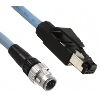 Omron  Cat5e Shielded Ethernet Cable 4 Core, Blue, 2 m, PVC Jacket