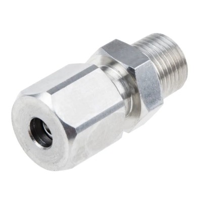 RS PRO Stainless Steel Male NPT Thread Compression Fitting for Thermocouple or PRT Probe RoHS Compliant 123-5564