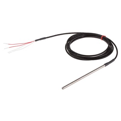 RS PRO PT100 RTD Sensor Stainless Steel Probe 4.5 mm Dia, 125 mm Long, 4 Wire, Class B Accuracy, 250 °C Max PT100