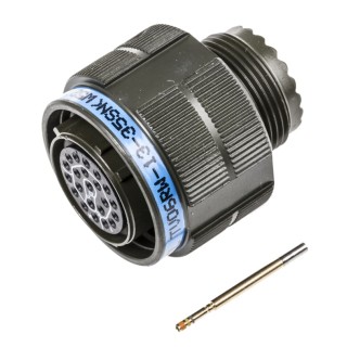 Amphenol Limited MIL Spec Circular Connector Copper Alloy Straight 22-Way Cable Mount Plug Green Zinc TV06RW-13-35SN(W52)