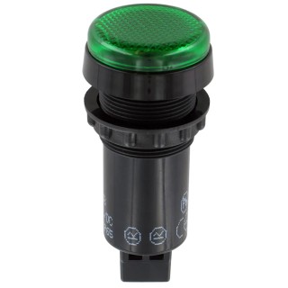 Sloan LED Green Panel Mount Indicator 951 Series 22 mm FASTON Termination IP65 12V 951GGOD