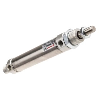 Norgren Pneumatic Roundline Cylinder - 25mm Bore, 80mm Stroke, Double Acting, Stainless Steel, Buffer Cushion RM/8025/M/80
