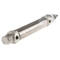 Norgren Pneumatic Roundline Cylinder - 25mm Bore, 80mm Stroke, Double Acting, Stainless Steel, Buffer Cushion RM/8025/M/80