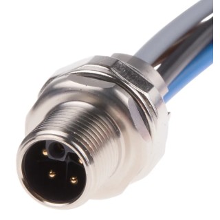 HARTING Industrial Circular Connector 4 Contacts Panel Mount M12 Plug Male IP65 IP67 63V 12A 21035991505