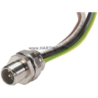 HARTING Circular Connector, 4 Contacts, Panel Mount, M12 Connector Plug Male, IP65 IP67, 12A 63V L-Coded 21035961505