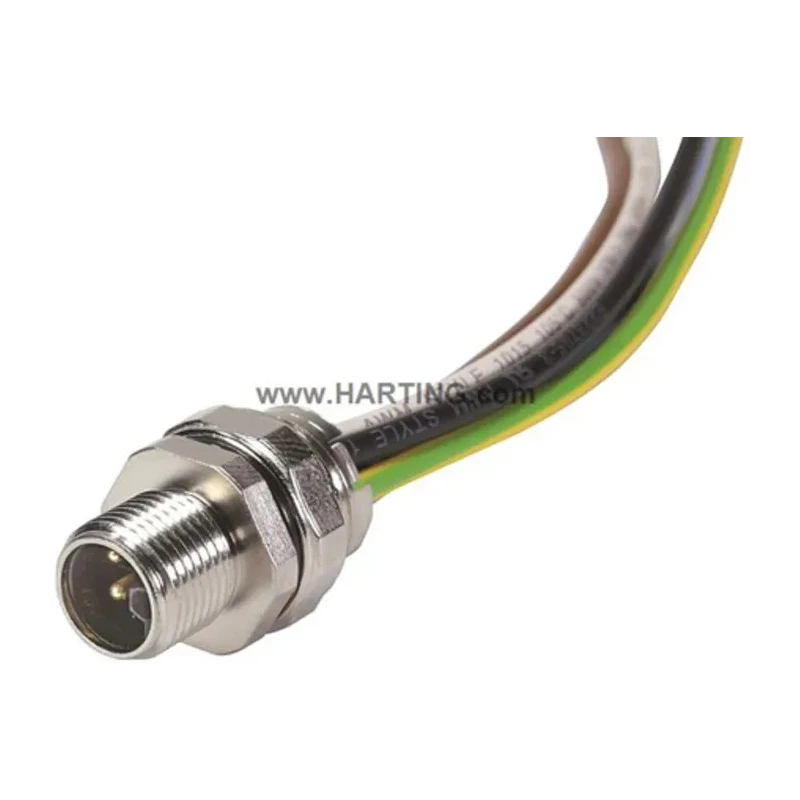 HARTING Circular Connector, 4 Contacts, Panel Mount, M12 Connector Plug Male, IP65 IP67, 12A 63V L-Coded 21035961505