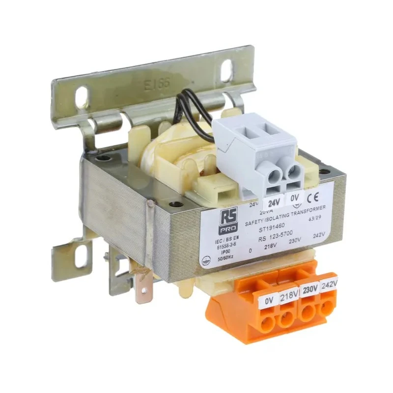 RS PRO 20 VA DIN Rail Transformer, 218 to 242 V ac Primary, 24 V and 230 V ac Secondary, Screw Mount, IECBSEN 123-5700