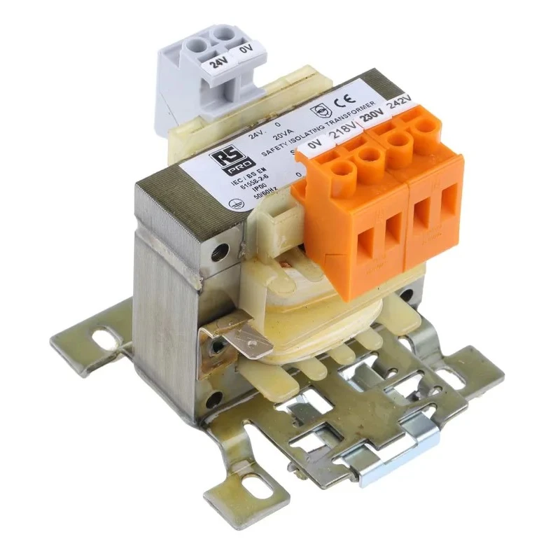 RS PRO 20 VA DIN Rail Transformer, 218 to 242 V ac Primary, 24 V and 230 V ac Secondary, Screw Mount, IECBSEN 123-5700