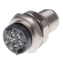 HARTING Circular Connector, 5 Contacts, Panel Mount, M12 Connector, Socket, Male, IP65, IP67, 12A, 63V, Zinc 21033961530