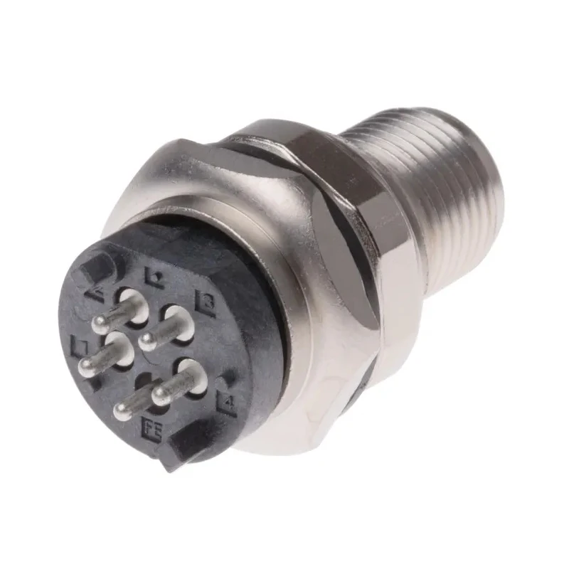 HARTING Circular Connector, 5 Contacts, Panel Mount, M12 Connector, Socket, Male, IP65, IP67, 12A, 63V, Zinc 21033961530