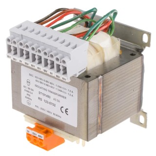 RS PRO 250 VA DIN Rail Transformer, 230 to 400 V ac Primary, 4 x 0-55-60 V ac Secondary, AS/NZS 61558.1 Certified 123-5702