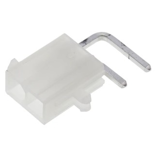 Molex Mini-Fit Jr Series Right Angle Through Hole PCB Header, 2 Contacts, 4.2 mm Pitch, Shrouded, Nylon Housing 39-30-1020