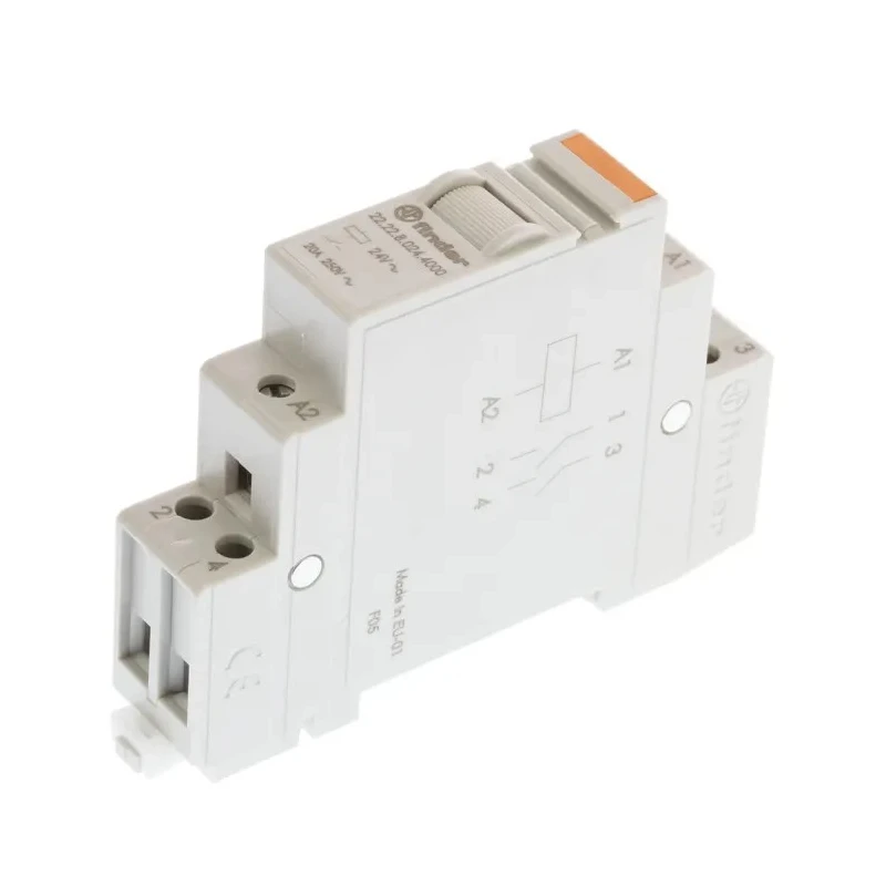 Finder DIN Rail Power Relay 24V AC Coil 20A Switching Current DPST 22.22.8.024.4000