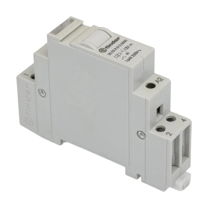 Finder DIN Rail Modular Step Relay 12V DC Coil 16A Switching Current 20.23.9.012.0000