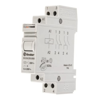 Finder DIN Rail Modular Step Relay 230V AC Coil 16A Silver Alloy Contacts SP-NC SP-NO 20.23.8.230.0000