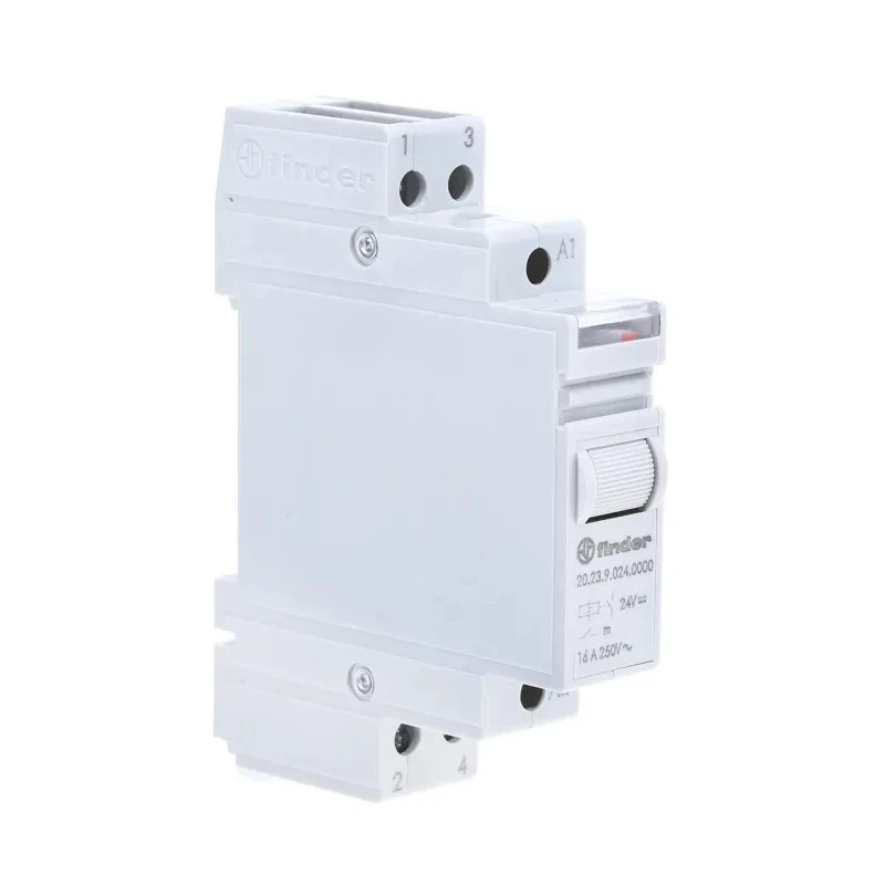 Finder DIN Rail Modular Step Relay 24V DC Coil 16A Silver Alloy Contacts 20.23.9.024.0000