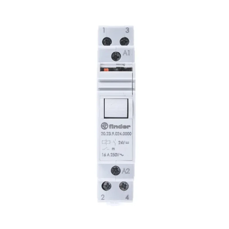 Finder DIN Rail Modular Step Relay 24V DC Coil 16A Silver Alloy Contacts 20.23.9.024.0000