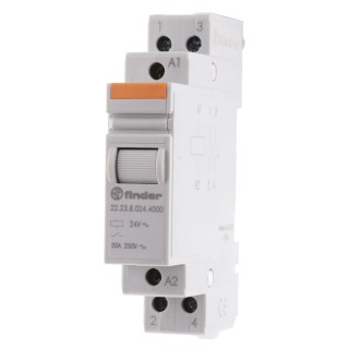 Finder 22 Series DIN Rail Power Relay 24V AC Coil Voltage, 20A Switching Current 22.23.8.024.4000