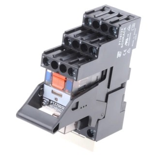 TE Connectivity DIN Rail Power Relay 12V dc Coil 12A Switching Current DPDT PT2L7LB2 8-1415534-7