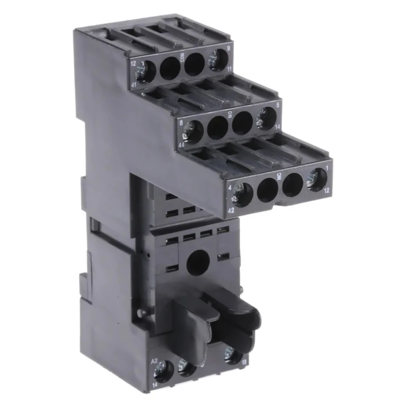TE Connectivity 14 Way 240V AC DIN Rail Relay Socket for PT2 Series PT78722 1415526-1