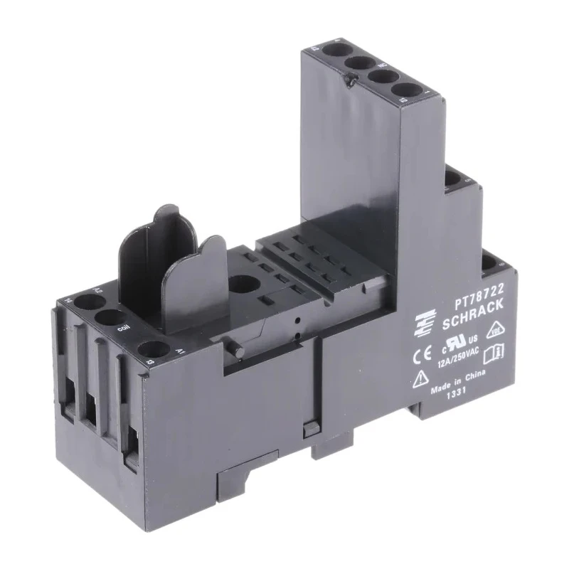 TE Connectivity 14 Way 240V AC DIN Rail Relay Socket for PT2 Series PT78722 1415526-1