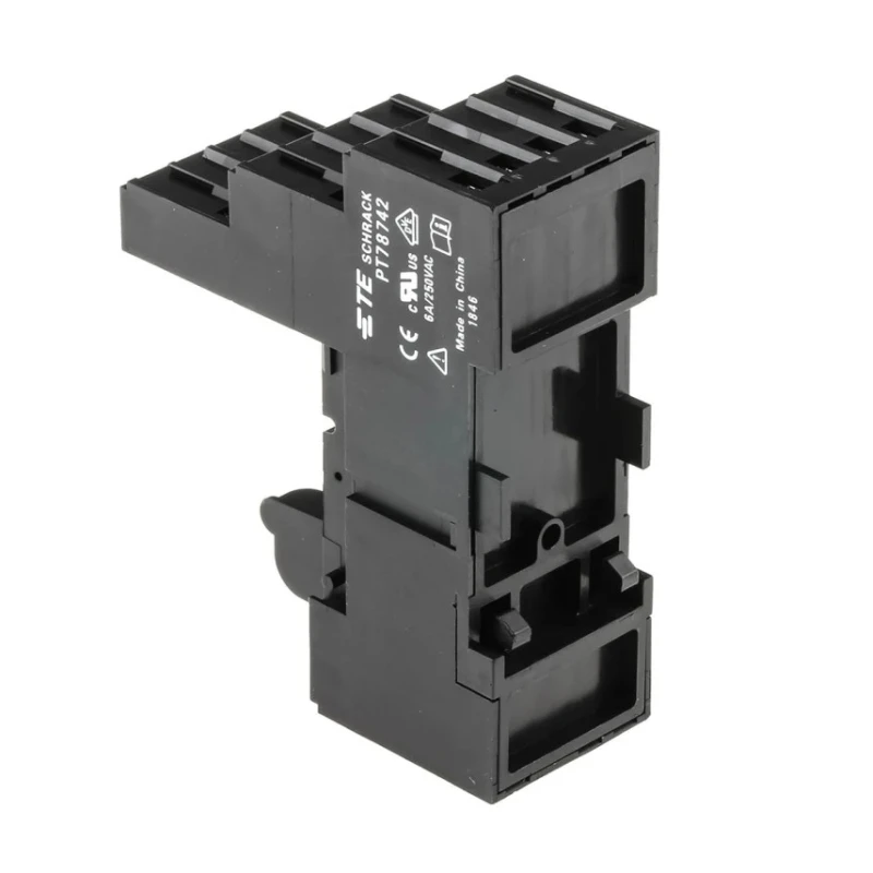 TE Connectivity 4 Way 240V AC DIN Rail Relay Socket for PT5 Series PT78742 1-1415526-1
