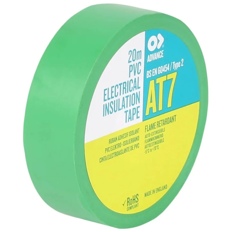 Advance Tapes Green Polyvinyl Chloride Electrical Tape 19mm x 20m AT7