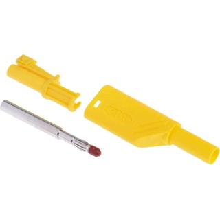 Hirschmann Test & Measurement Yellow Male Banana Plug, 4 mm Connector, Screw Termination, 1kV, 24A, Nickel Plating 934099103