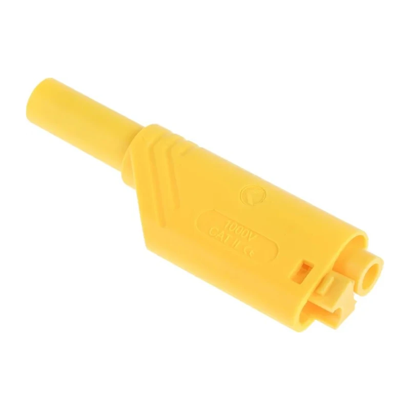 Hirschmann Test & Measurement Yellow Male Banana Plug, 4 mm Connector, Screw Termination, 1kV, 24A, Nickel Plating 934099103