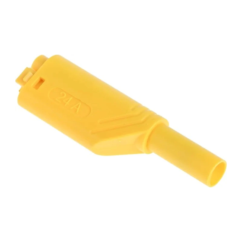Hirschmann Test & Measurement Yellow Male Banana Plug, 4 mm Connector, Screw Termination, 1kV, 24A, Nickel Plating 934099103