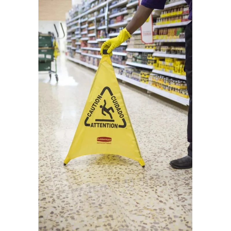 Rubbermaid Commercial Products Weighted Yellow 762 mm Fabric Steel Wet Floor Cone FG9S0100YEL