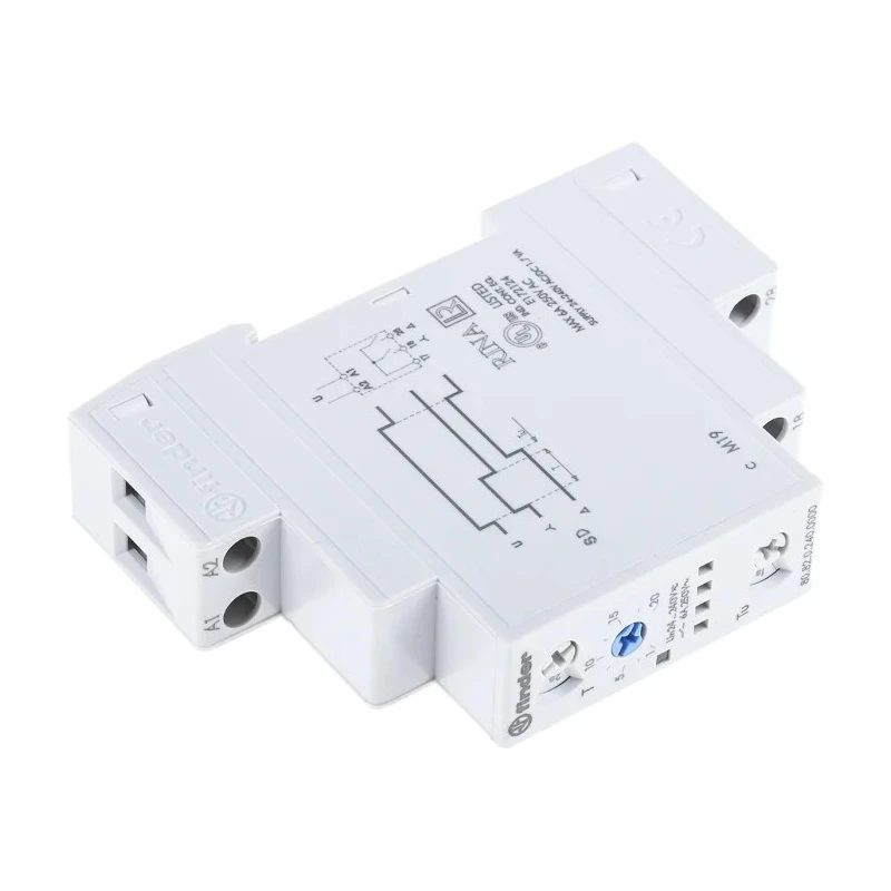 Finder 80 Series DIN Rail Timer Relay 2-Contact 24 V dc 24V ac 240 V ac Time 0.1 to 20 s 0.1 to 20 min 80.82.0.240.0000