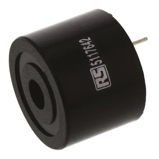 RS PRO 80 dB Through Hole Continuous Internal 18 mm Piezo Buzzer Component 3 V dc Min 16 V dc Max 511-7642