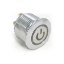 TE Connectivity Series Illuminated Push Button Switch, Latching, Panel Mount, 19.2 mm Cutout, SPST, Green LED, IP67 AV19
