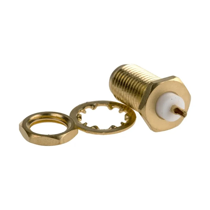 TE Connectivity SMA Series Coaxial Connector Panel Mount Female SMA 50Ω 18GHz Straight Body Solder 1-1478966-0